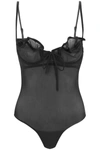 Y/project Sheer Bodysuit With Ruffle And Bow Accents In Animal Print