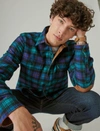 LUCKY BRAND MEN'S GUINNESS WOOL PLAID OVER SHIRT WITH ELBOW PATCH