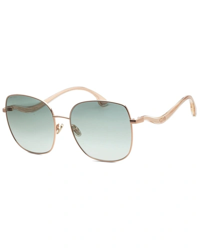 Jimmy Choo Mamies Oversized Frame Sunglasses In Gold