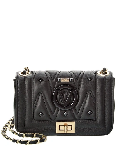 Valentino By Mario Valentino Beatriz Diamond Leather Shoulder Bag In Black