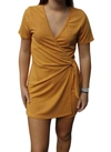 Dee Elly Short Sleeve Romper In Caramel In Brown