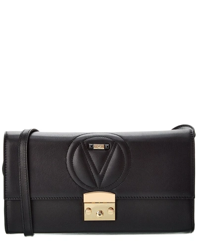 Valentino By Mario Valentino Cocotte Leather Shoulder Bag In Black