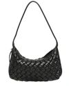 Walter Baker Hazel Woven Leather Shoulder Bag In Black