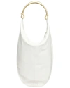 Walter Baker Luna Frame Handle Leather Hobo Bag In White