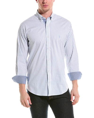 Tailorbyrd Poplin Stripe Shirt In White