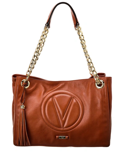 Valentino By Mario Valentino Verra Signature Leather Shoulder Bag In Brown