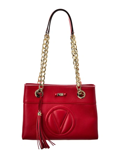 Valentino By Mario Valentino Kali Signature Leather Shoulder Bag In Red