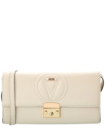 Valentino By Mario Valentino Cocotte Leather Shoulder Bag In White