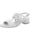 Easy Street Catrin Womens Faux Leather Slingback Heels In White