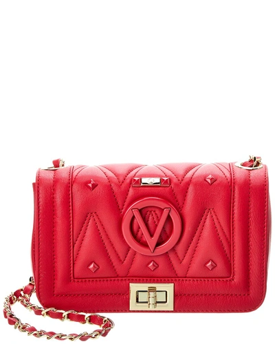 Valentino By Mario Valentino Beatriz Diamond Leather Shoulder Bag In Red