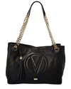 Valentino By Mario Valentino Verra Signature Leather Shoulder Bag In Black
