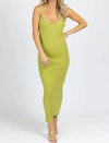 EMORY PARK BRIGHT RIBBED SWEATER MIDI DRESS IN GREEN