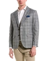 Tailorbyrd Tailored Fit Grey Windowpane Sport Coat In Grey