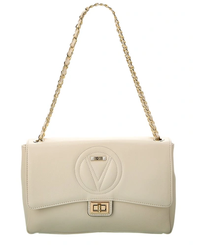 Valentino By Mario Valentino Posh Signature Leather Shoulder Bag In White