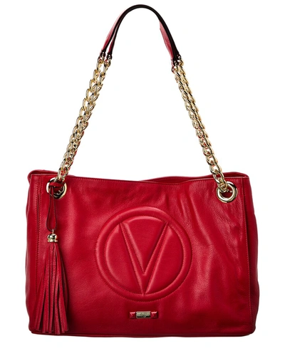 Valentino By Mario Valentino Verra Signature Leather Shoulder Bag In Red