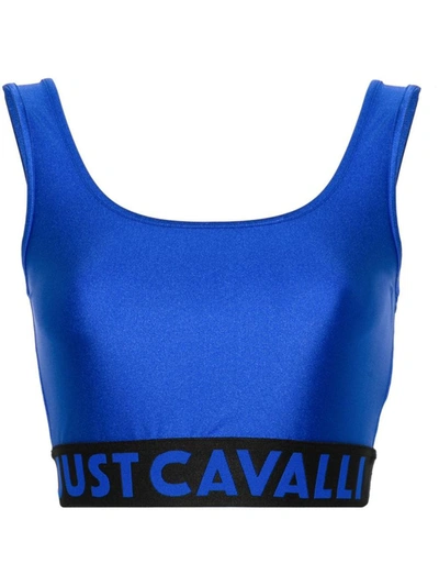 Just Cavalli Logo-underband Crop Top In Red
