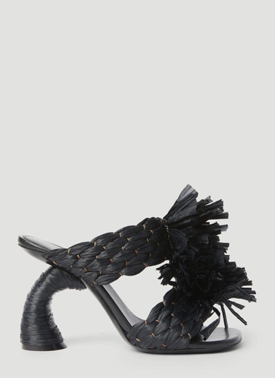 Dries Van Noten Women Woven Raffia Heeles In Black