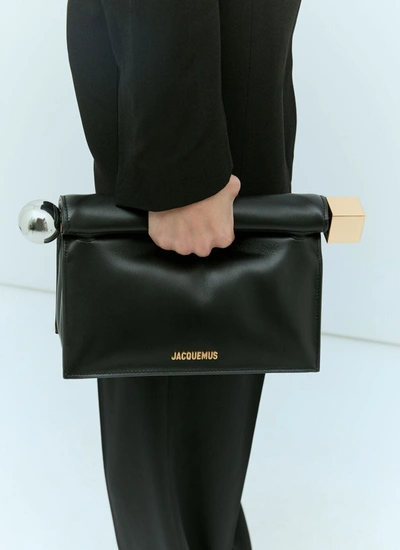 Jacquemus La Pochette Rond Carré Clutch In Black
