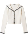 Miu Miu Cropped Cardigan In White
