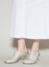 Mm6 Maison Margiela Anatomic Transparent Heeled Mules In Cream