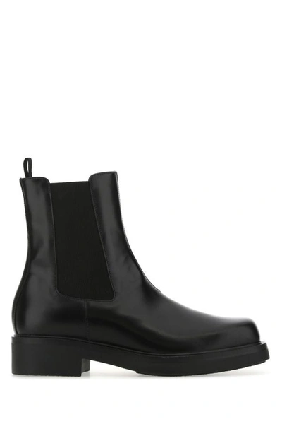 Prada Man Ankle Boots Black Size 12 Soft Leather