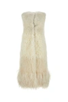 PRADA PRADA WOMAN IVORY SLEEVELESS FUR COAT