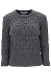 THOM BROWNE THOM BROWNE SWEATER IN WOOL CABLE KNIT WOMEN