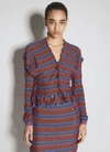 VIVIENNE WESTWOOD VIVIENNE WESTWOOD WOMEN STRIPE BROKEN-STITCH KNIT CARDIGAN