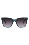Quay Level Up 51mm Square Sunglasses In Blue/ Smoke