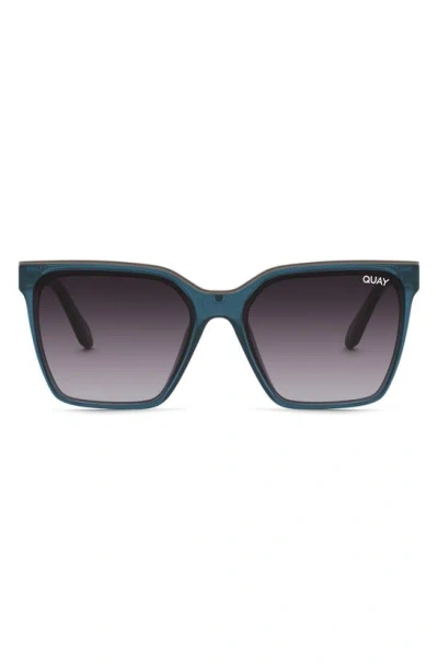 Quay Level Up 51mm Square Sunglasses In Blue/ Smoke