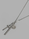 WERKSTATT:MÜNCHEN WERKSTATT MUNCHEN SILVER CROSS PEACE AND BAR NECKLACE