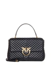 Pinko Mini Lady Love Bag Puff Chevron Handbag In Nero