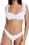 Beach Riot Blair Tie Shoulder Bikini Top In White