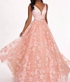 Rachel Allan Prom Dress In Blush In Gold