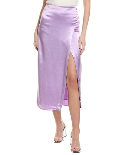 Line & Dot Women's Adelyn Satin Midi-skirt In Purple