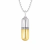 True Rocks 2 Tone Sterling Silver & Gold Plated Small Pill Pendant In Pill