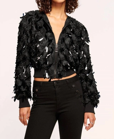 Ramy Brook Mariana Sequin Bomber Jacket In Black