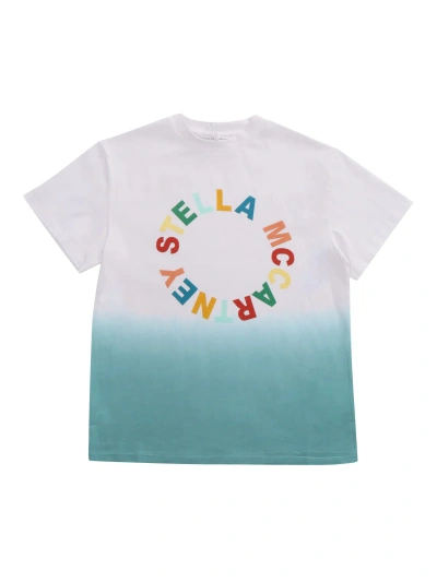 Stella Mccartney Kids' T-shirt With Print In White/blue