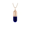 True Rocks Small Pill Necklace Rose Gold & Blue Enamel