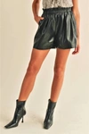 RESET BY JANE FAUX LEATHER SHORTS IN BLACK