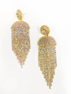 Taylor Shaye Chain Dazzle Drop Earrings In Iridescent In Green