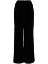 Ulla Johnson Veronica High Rise Silk-velvet Wide-leg Pants In Black