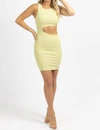 Edit By Nine One-sided Cutout Mini Dress In Lime In Green