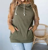 Ampersand Ave Doublehood Sweatshirt In Olive Green In Green