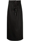 Zimmermann Luminosity Linen Midi Pencil Skirt In Black
