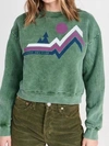 SUNDRY ALPINE CROP SWEATSHIRT IN MINERAL JADE