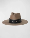 Janessa Leone Bennett Structured Wool Fedora In Grey