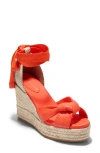 Cole Haan Cloudfeel Hampton Sandal In Nasturtium Orange-natural Canvas