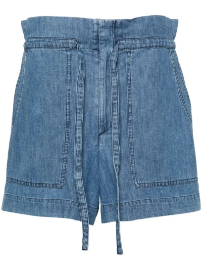 Marant Etoile Ipolyte Cotton Shorts In Blue