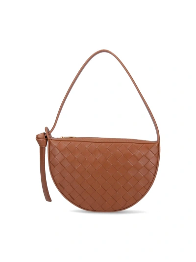 Bottega Veneta Woven Shoulder Bag In Brown
